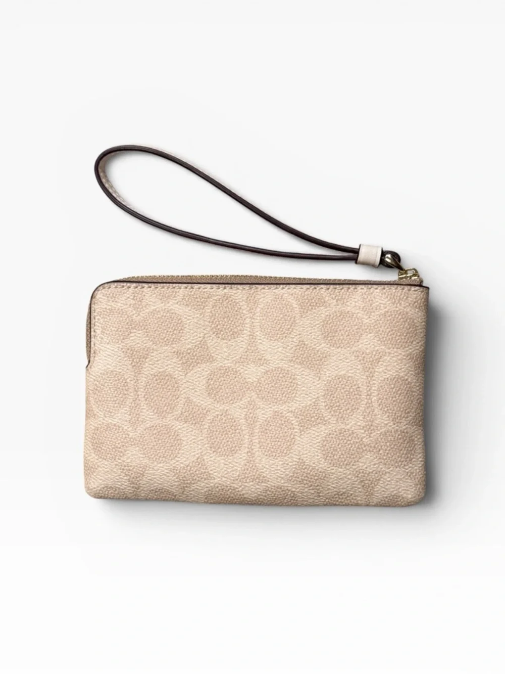Corner Zip Wristlet Signature Canvas With Stripe